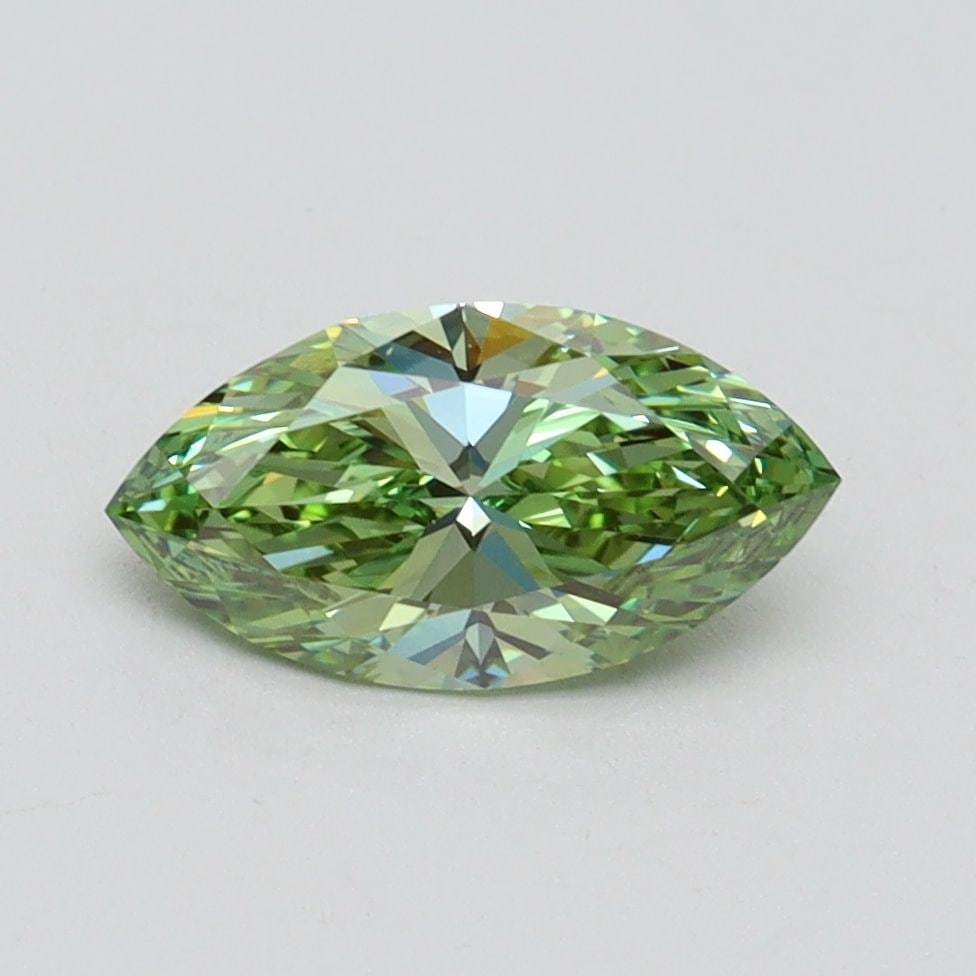 Loose Diamond - MARQUISE 1.0ct Fancy Vivid Green VS1: Loose Diamond - MARQUISE 1.0ct Fancy Vivid Green VS1 Source: This is a real non-mined Diamond that has been grown in a lab Shape: MARQUISE Carats: 1.0 Color: Fancy Vivid Green Certification: IGI Video