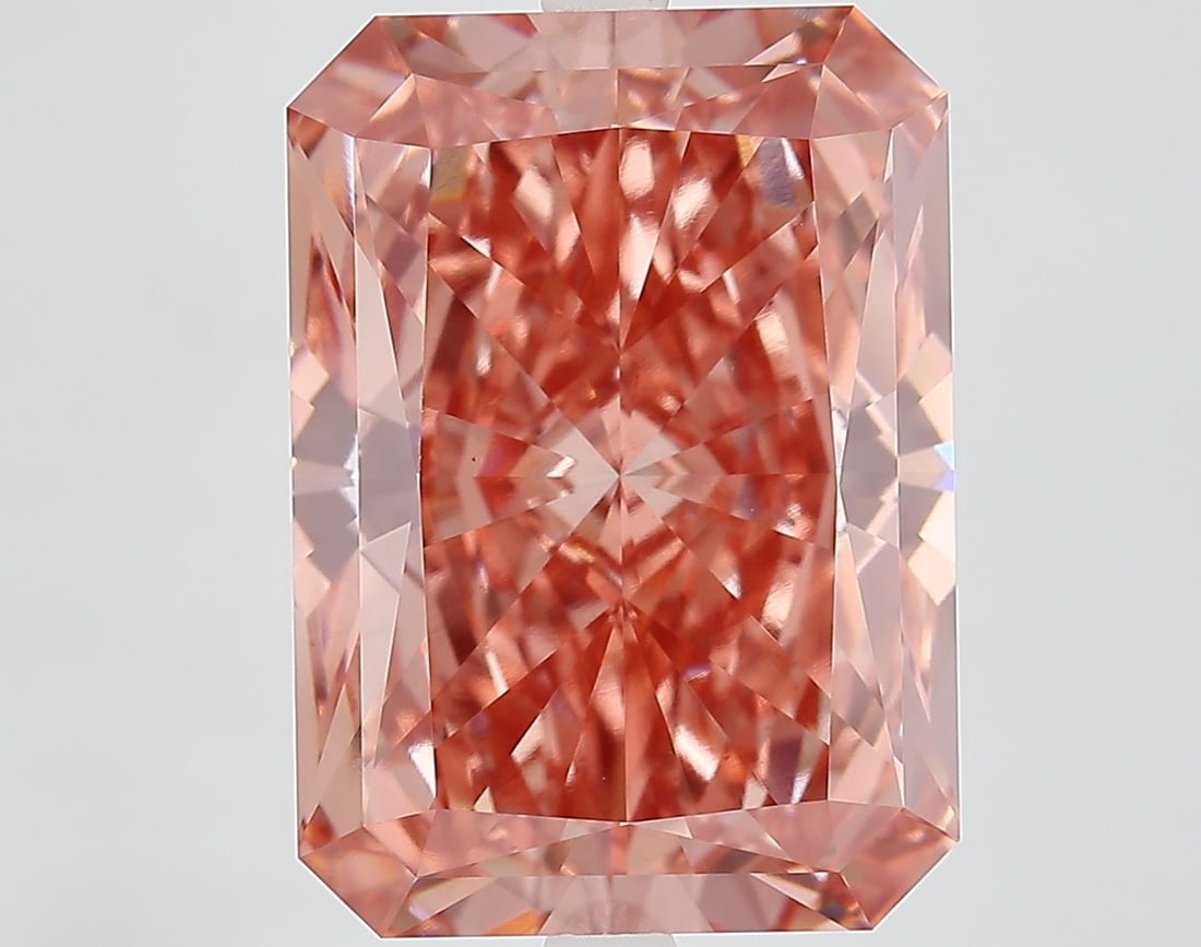 Loose Diamond - RADIANT 10.74ct Fancy Vivid Pink VS1: Loose Diamond - RADIANT 10.74ct Fancy Vivid Pink VS1 Source: This is a real non-mined Diamond that has been grown in a lab Shape: RADIANT Carats: 10.74 Color: Fancy Vivid Pink Certification: IGI Video