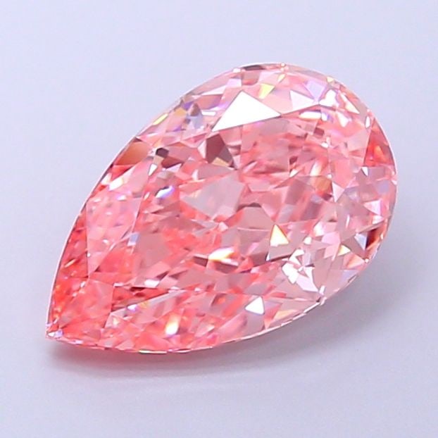 Loose Diamond - PEAR 3.06ct Fancy Vivid Pink VVS2: Loose Diamond - PEAR 3.06ct Fancy Vivid Pink VVS2 Source: This is a real non-mined Diamond that has been grown in a lab Shape: PEAR Carats: 3.06 Color: Fancy Vivid Pink Certification: IGI Video: