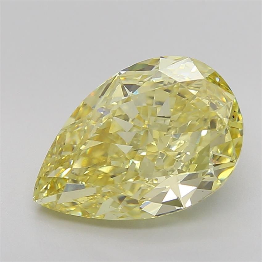 Loose Diamond - PEAR 4.35ct Fancy Intense Yellow VS1: Loose Diamond - PEAR 4.35ct Fancy Intense Yellow VS1 Source: This is a real non-mined Diamond that has been grown in a lab Shape: PEAR Carats: 4.35 Color: Fancy Intense Yellow Certification: IGI Addit