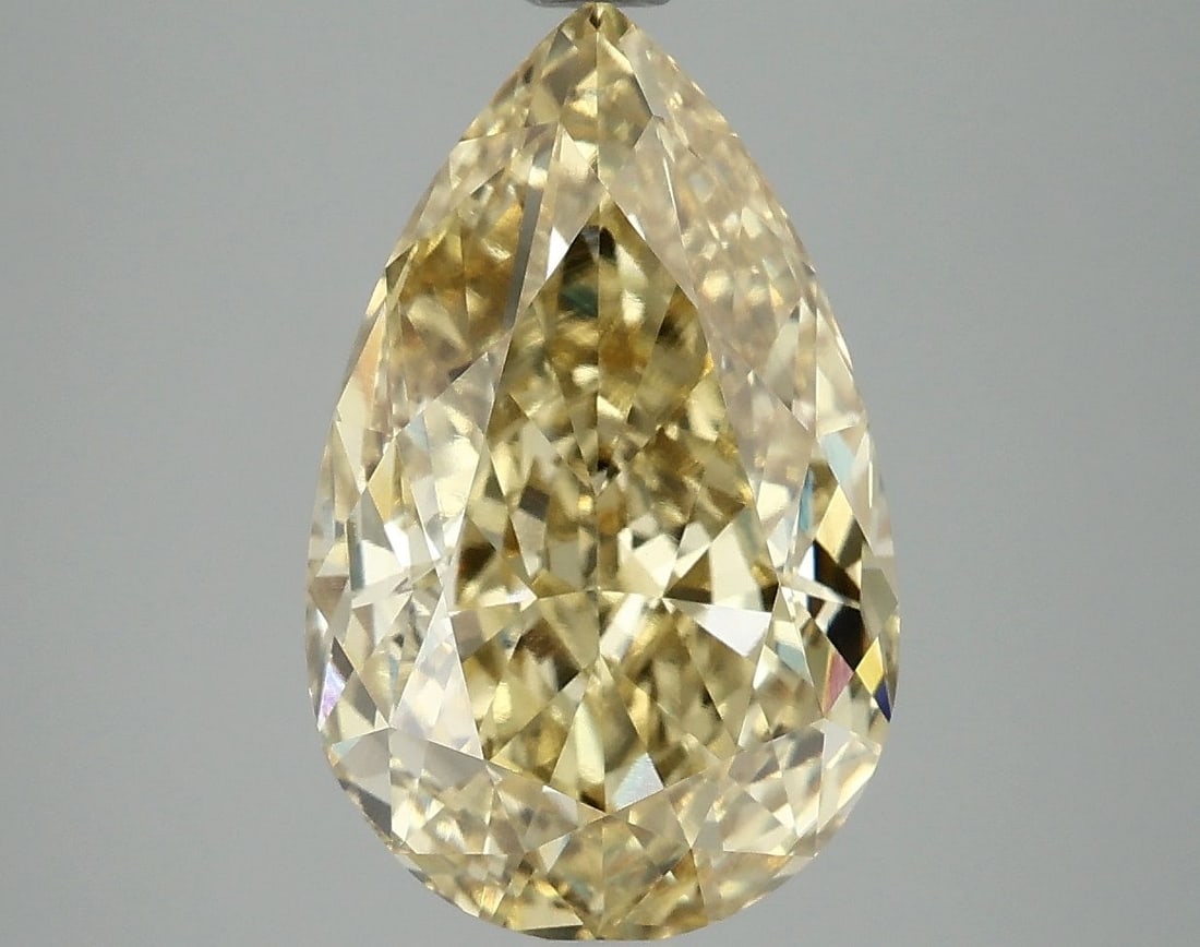 Loose Diamond - PEAR 5.09ct Fancy Intense Yellow VS1: Loose Diamond - PEAR 5.09ct Fancy Intense Yellow VS1 Source: This is a real non-mined Diamond that has been grown in a lab Shape: PEAR Carats: 5.09 Color: Fancy Intense Yellow Certification: IGI Video