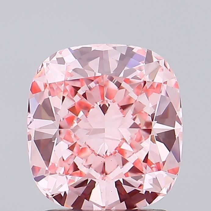 Loose Diamond - CUSHION BRILLIANT 2.01ct Fancy Vivid Pink VS1: Loose Diamond - CUSHION BRILLIANT 2.01ct Fancy Vivid Pink VS1 Source: This is a real non-mined Diamond that has been grown in a lab Shape: CUSHION BRILLIANT Carats: 2.01 Color: Fancy Vivid Pink Certif