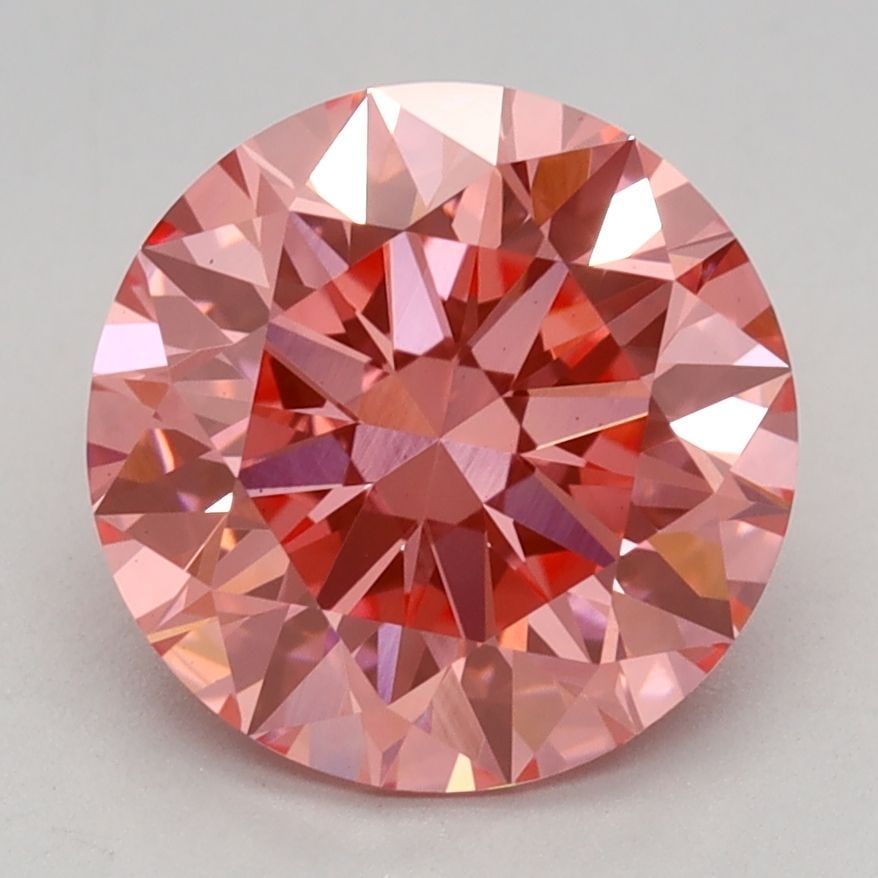 Ideal Loose Diamond - ROUND 2.23ct Fancy Vivid Pink VS1: Ideal Loose Diamond - ROUND 2.23ct Fancy Vivid Pink VS1 Source: This is a real non-mined Diamond that has been grown in a lab Shape: ROUND Carats: 2.23 Color: Fancy Vivid Pink Certification: IGI Video