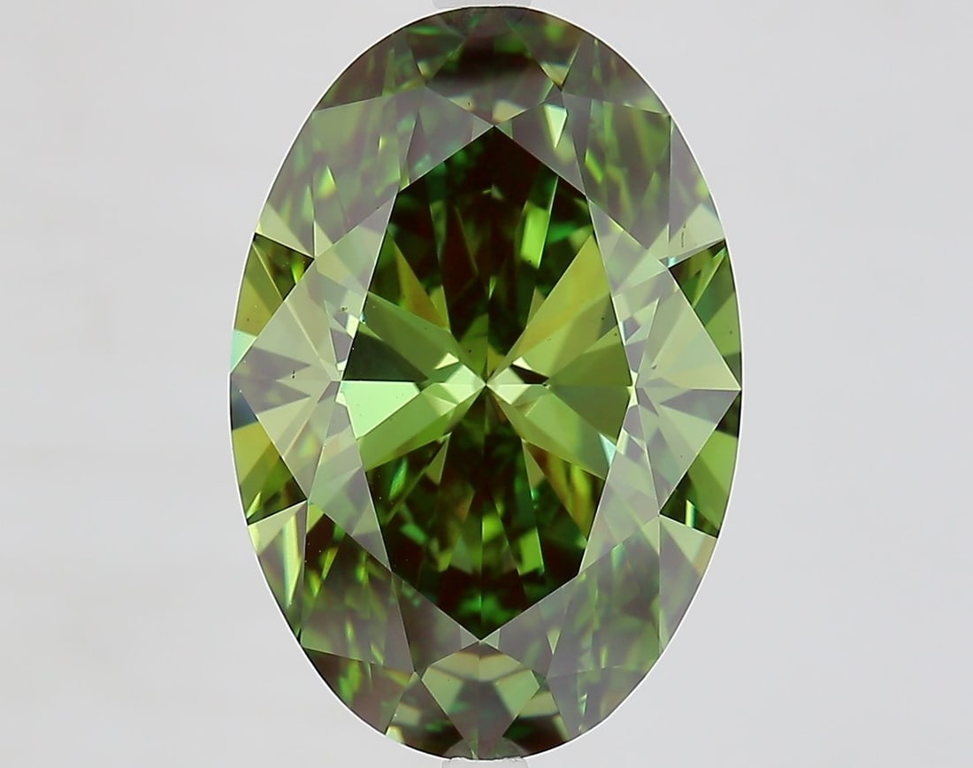 Loose Diamond - OVAL 8.12ct Fancy Vivid Green VS1: Loose Diamond - OVAL 8.12ct Fancy Vivid Green VS1 Source: This is a real non-mined Diamond that has been grown in a lab Shape: OVAL Carats: 8.12 Color: Fancy Vivid Green Certification: IGI Video: