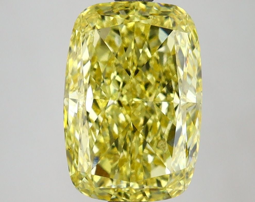 Loose Diamond - CUSHION MODIFIED 2.89ct Fancy Vivid Yellow VS2: Loose Diamond - CUSHION MODIFIED 2.89ct Fancy Vivid Yellow VS2 Source: This is a real non-mined Diamond that has been grown in a lab Shape: CUSHION MODIFIED Carats: 2.89 Color: Fancy Vivid Yellow Cert
