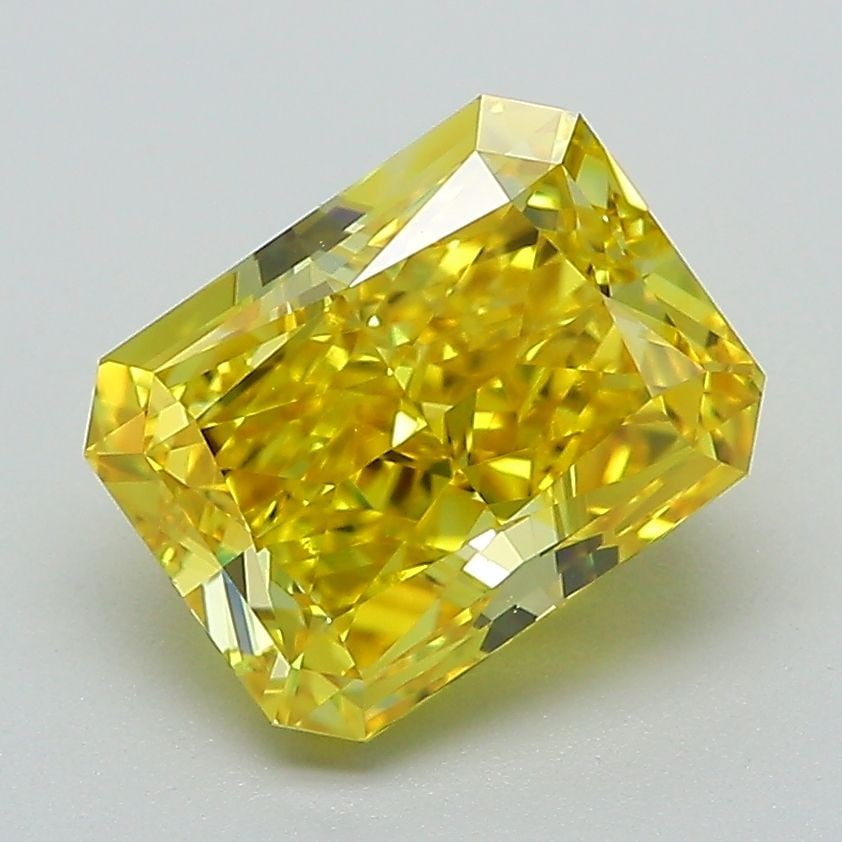 Loose Diamond - RADIANT 2.61ct Fancy Vivid Yellow VS1: Loose Diamond - RADIANT 2.61ct Fancy Vivid Yellow VS1 Source: This is a real non-mined Diamond that has been grown in a lab Shape: RADIANT Carats: 2.61 Color: Fancy Vivid Yellow Certification: IGI Vid
