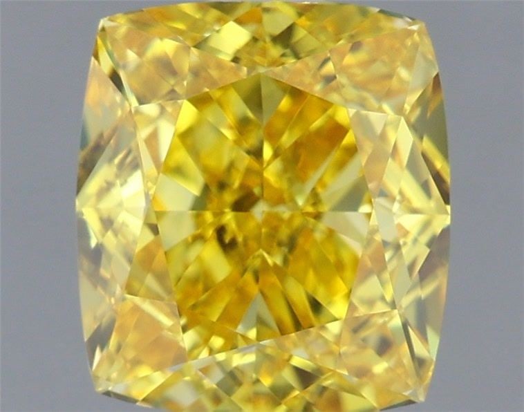 Loose Diamond - CUSHION MODIFIED 1.25ct Fancy Vivid Yellow VVS2: Loose Diamond - CUSHION MODIFIED 1.25ct Fancy Vivid Yellow VVS2 Source: This is a real non-mined Diamond that has been grown in a lab Shape: CUSHION MODIFIED Carats: 1.25 Color: Fancy Vivid Yellow Cer