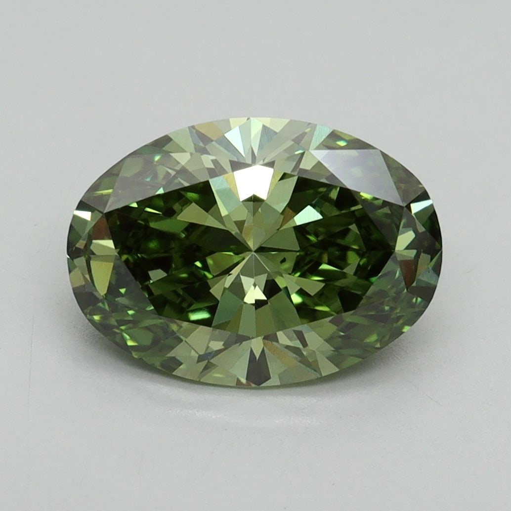 Loose Diamond - OVAL 2.03ct Fancy Vivid Green VS2: Loose Diamond - OVAL 2.03ct Fancy Vivid Green VS2 Source: This is a real non-mined Diamond that has been grown in a lab Shape: OVAL Carats: 2.03 Color: Fancy Vivid Green Certification: IGI Video: