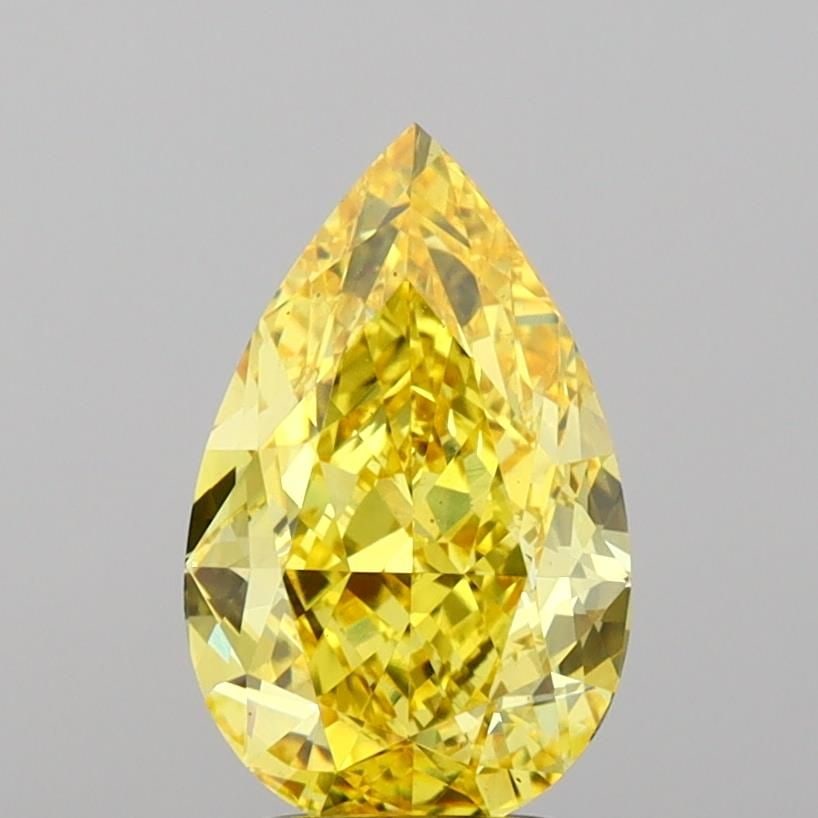 Loose Diamond - PEAR 3.03ct Fancy Vivid Yellow VS1: Loose Diamond - PEAR 3.03ct Fancy Vivid Yellow VS1 Source: This is a real non-mined Diamond that has been grown in a lab Shape: PEAR Carats: 3.03 Color: Fancy Vivid Yellow Certification: IGI Video: