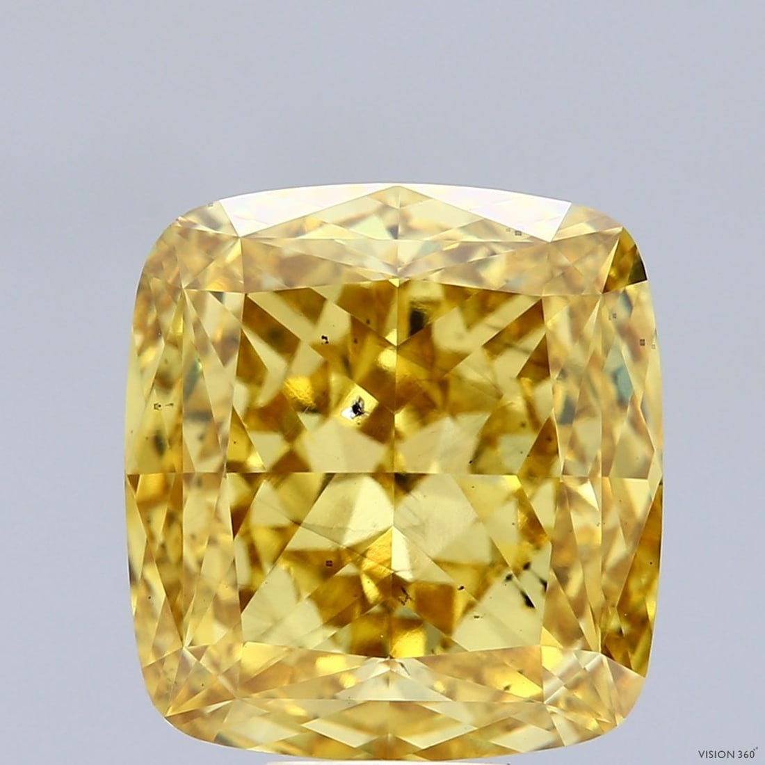 Loose Diamond - CUSHION MODIFIED 10.05ct Fancy Vivid Yellow SI1: Loose Diamond - CUSHION MODIFIED 10.05ct Fancy Vivid Yellow SI1 Source: This is a real non-mined Diamond that has been grown in a lab Shape: CUSHION MODIFIED Carats: 10.05 Color: Fancy Vivid Yellow Ce