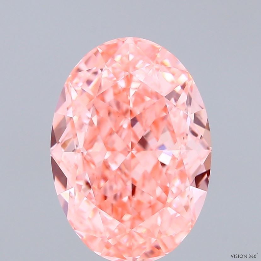 Loose Diamond - OVAL 3.42ct Fancy Vivid Pink VVS2: Loose Diamond - OVAL 3.42ct Fancy Vivid Pink VVS2 Source: This is a real non-mined Diamond that has been grown in a lab Shape: OVAL Carats: 3.42 Color: Fancy Vivid Pink Certification: IGI Video: