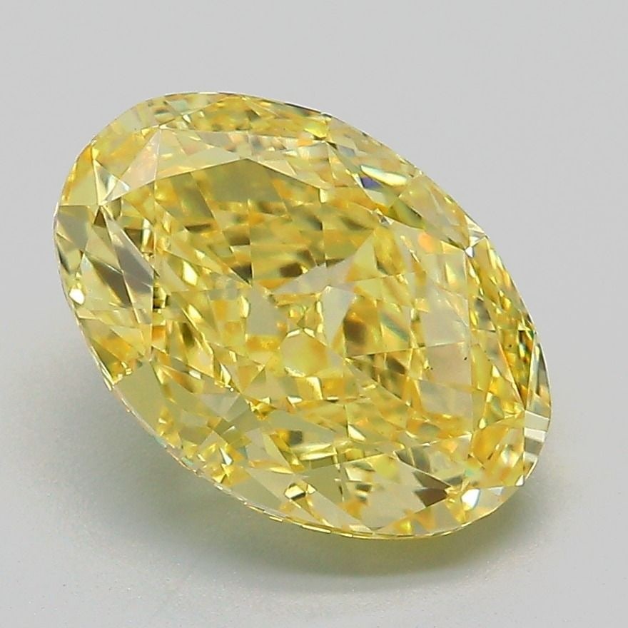 Loose Diamond - OVAL 3.21ct Fancy Vivid Yellow VS1: Loose Diamond - OVAL 3.21ct Fancy Vivid Yellow VS1 Source: This is a real non-mined Diamond that has been grown in a lab Shape: OVAL Carats: 3.21 Color: Fancy Vivid Yellow Certification: IGI Video: