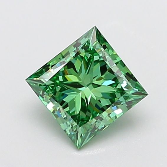Loose Diamond - PRINCESS 2.02ct Fancy Vivid Green VS1: Loose Diamond - PRINCESS 2.02ct Fancy Vivid Green VS1 Source: This is a real non-mined Diamond that has been grown in a lab Shape: PRINCESS Carats: 2.02 Color: Fancy Vivid Green Certification: IGI Vid