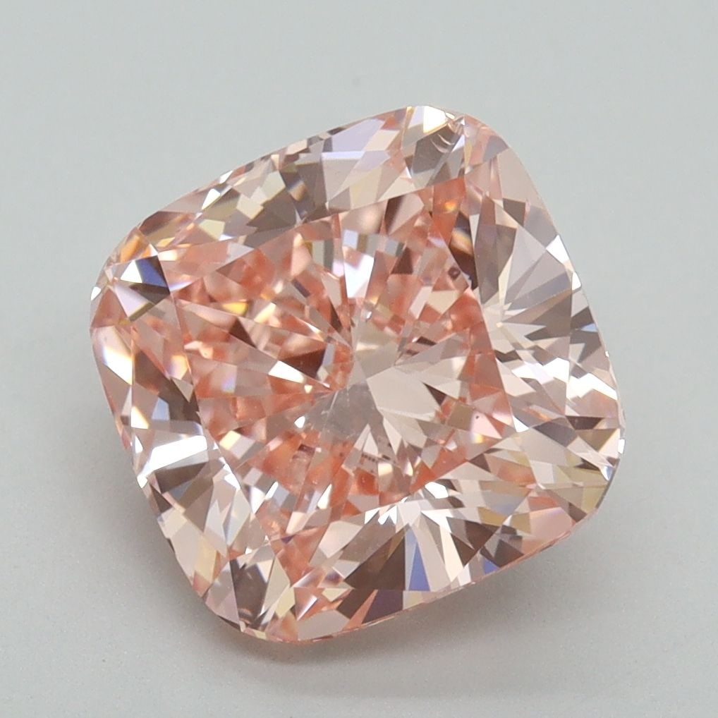 Loose Diamond - CUSHION BRILLIANT 4.2ct Fancy Intense Pink VS2: Loose Diamond - CUSHION BRILLIANT 4.2ct Fancy Intense Pink VS2 Source: This is a real non-mined Diamond that has been grown in a lab Shape: CUSHION BRILLIANT Carats: 4.2 Color: Fancy Intense Pink Cert