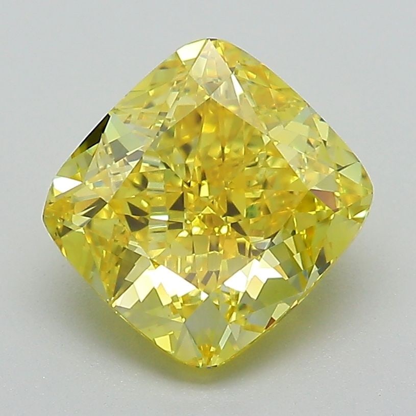 Loose Diamond - CUSHION MODIFIED 2.67ct Fancy Vivid Yellow VVS1: Loose Diamond - CUSHION MODIFIED 2.67ct Fancy Vivid Yellow VVS1 Source: This is a real non-mined Diamond that has been grown in a lab Shape: CUSHION MODIFIED Carats: 2.67 Color: Fancy Vivid Yellow Cer