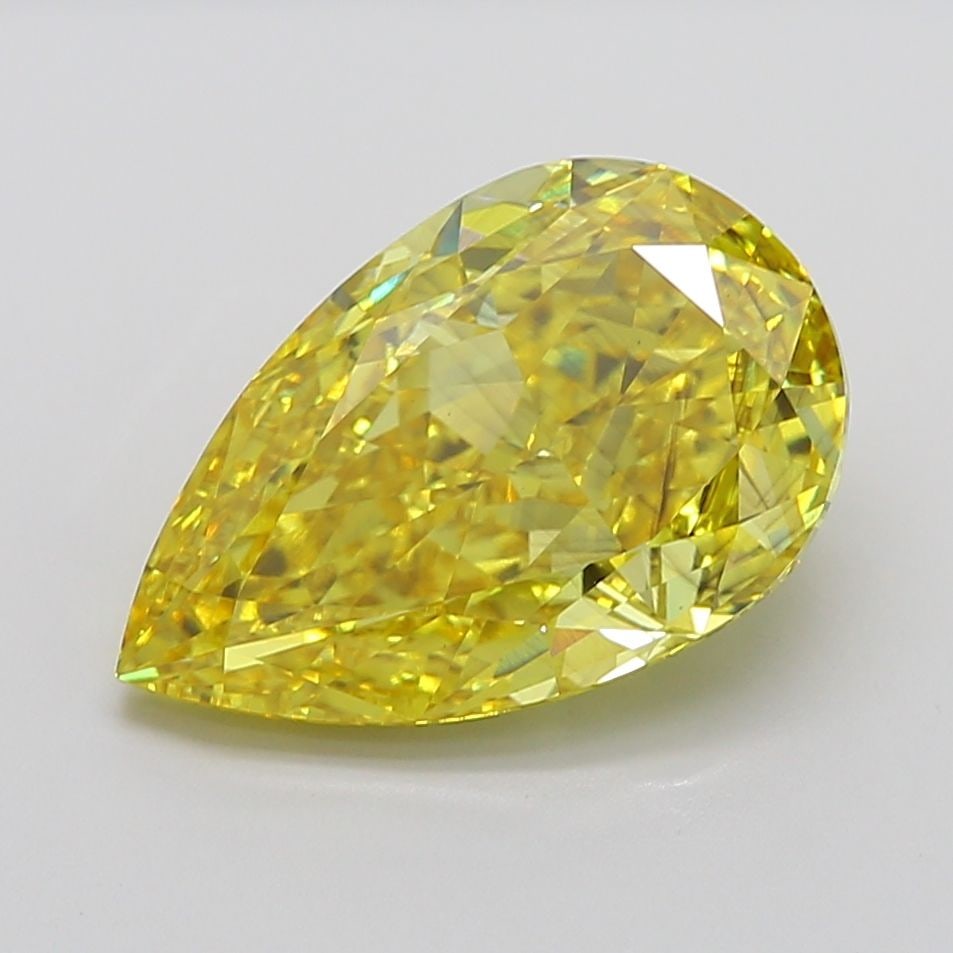Loose Diamond - PEAR 9.13ct Fancy Vivid Yellow SI1: Loose Diamond - PEAR 9.13ct Fancy Vivid Yellow SI1 Source: This is a real non-mined Diamond that has been grown in a lab Shape: PEAR Carats: 9.13 Color: Fancy Vivid Yellow Certification: IGI Additiona