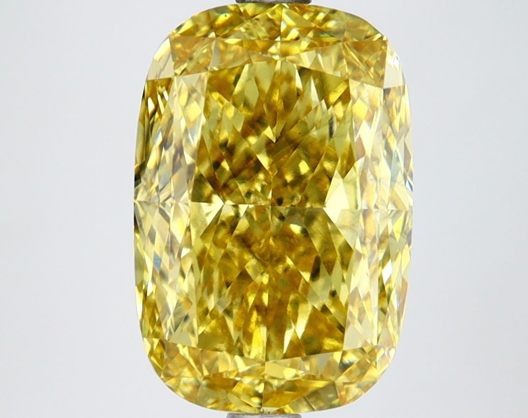Loose Diamond - CUSHION MODIFIED 4.35ct Fancy Vivid Yellow VS2: Loose Diamond - CUSHION MODIFIED 4.35ct Fancy Vivid Yellow VS2 Source: This is a real non-mined Diamond that has been grown in a lab Shape: CUSHION MODIFIED Carats: 4.35 Color: Fancy Vivid Yellow Cert