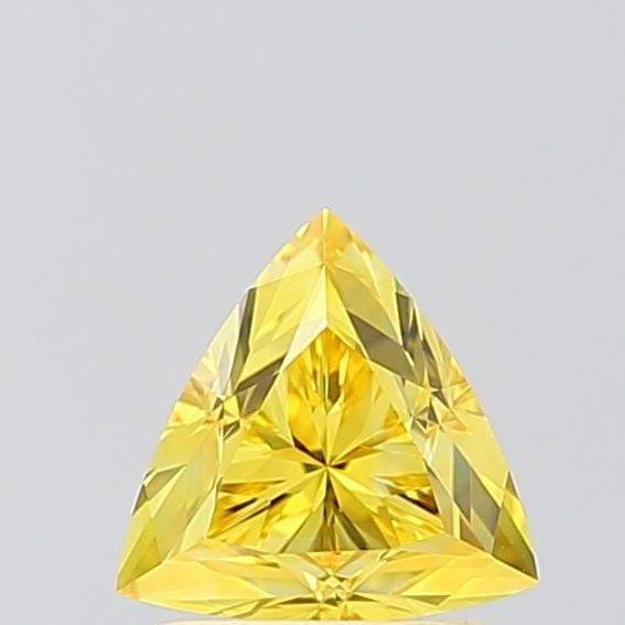 Loose Diamond - TRIANGULAR 1.05ct Fancy Vivid Yellow VS1: Loose Diamond - TRIANGULAR 1.05ct Fancy Vivid Yellow VS1 Source: This is a real non-mined Diamond that has been grown in a lab Shape: TRIANGULAR Carats: 1.05 Color: Fancy Vivid Yellow Certification: I