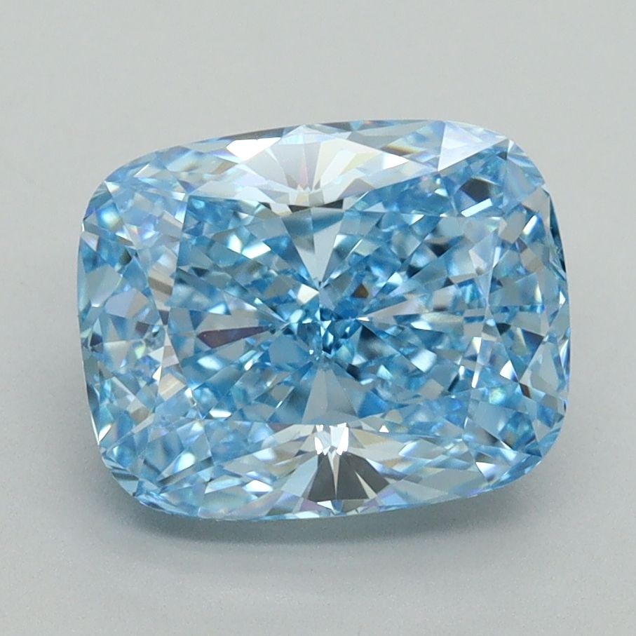 Loose Diamond - CUSHION BRILLIANT 3.01ct Fancy Vivid Blue VVS2: Loose Diamond - CUSHION BRILLIANT 3.01ct Fancy Vivid Blue VVS2 Source: This is a real non-mined Diamond that has been grown in a lab Shape: CUSHION BRILLIANT Carats: 3.01 Color: Fancy Vivid Blue Certi