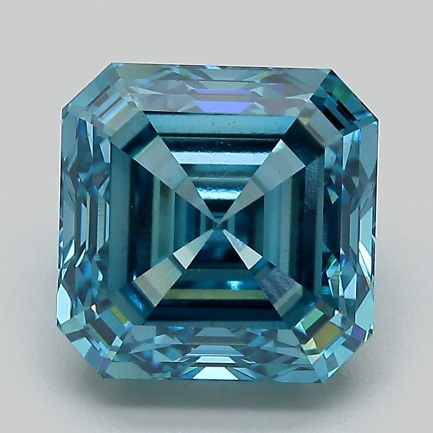 Loose Diamond - ASSCHER 4.05ct Fancy Vivid Blue VS1: Loose Diamond - ASSCHER 4.05ct Fancy Vivid Blue VS1 Source: This is a real non-mined Diamond that has been grown in a lab Shape: ASSCHER Carats: 4.05 Color: Fancy Vivid Blue Certification: IGI Video: