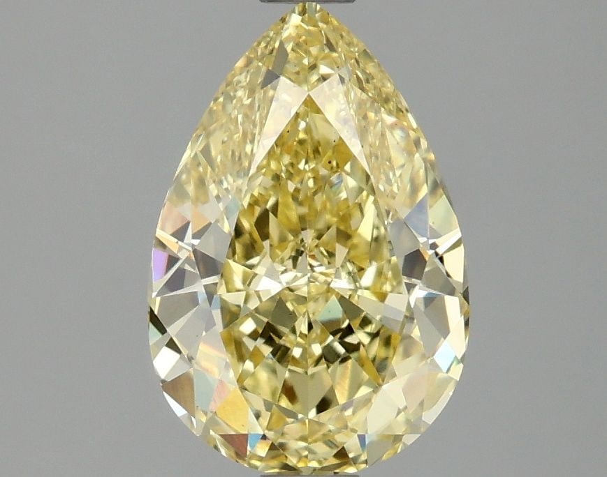 Loose Diamond - PEAR 2.1ct Fancy Intense Yellow VS1: Loose Diamond - PEAR 2.1ct Fancy Intense Yellow VS1 Source: This is a real non-mined Diamond that has been grown in a lab Shape: PEAR Carats: 2.1 Color: Fancy Intense Yellow Certification: IGI
