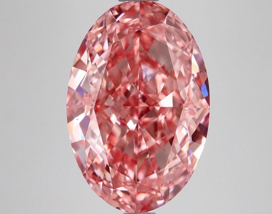 Loose Diamond - OVAL 4.73ct Fancy Vivid Pink VVS2: Loose Diamond - OVAL 4.73ct Fancy Vivid Pink VVS2 Source: This is a real non-mined Diamond that has been grown in a lab Shape: OVAL Carats: 4.73 Color: Fancy Vivid Pink Certification: IGI Video: