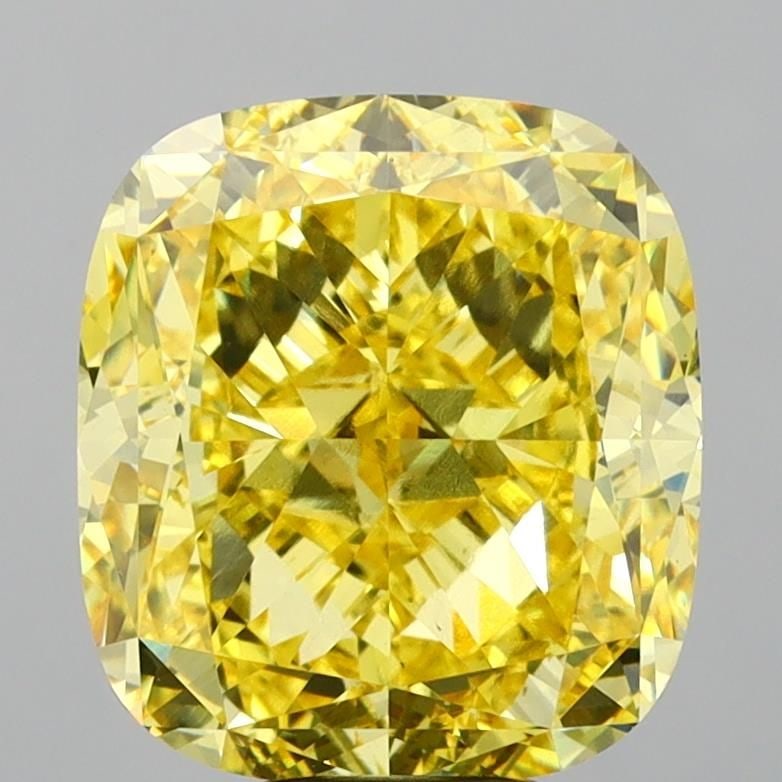 Loose Diamond - CUSHION MODIFIED 10.04ct Fancy Vivid Yellow VVS2: Loose Diamond - CUSHION MODIFIED 10.04ct Fancy Vivid Yellow VVS2 Source: This is a real non-mined Diamond that has been grown in a lab Shape: CUSHION MODIFIED Carats: 10.04 Color: Fancy Vivid Yellow C