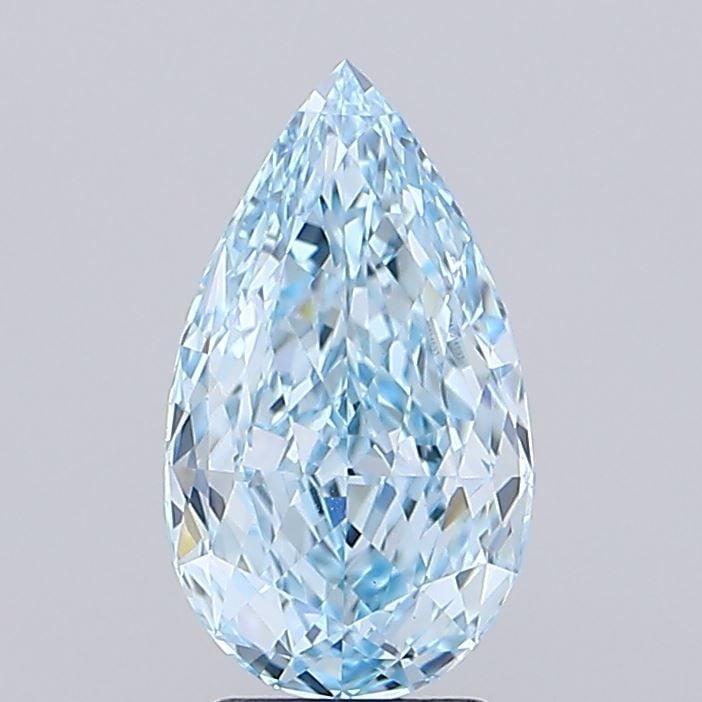 Loose Diamond - PEAR 2.33ct Fancy Vivid Blue VVS2: Loose Diamond - PEAR 2.33ct Fancy Vivid Blue VVS2 Source: This is a real non-mined Diamond that has been grown in a lab Shape: PEAR Carats: 2.33 Color: Fancy Vivid Blue Certification: IGI Video:
