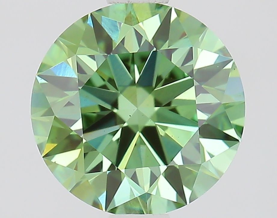 Ideal Loose Diamond - ROUND 1.41ct Fancy Vivid Green VS1: Ideal Loose Diamond - ROUND 1.41ct Fancy Vivid Green VS1 Source: This is a real non-mined Diamond that has been grown in a lab Shape: ROUND Carats: 1.41 Color: Fancy Vivid Green Certification: IGI Vid