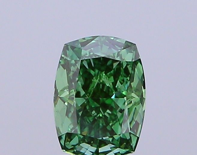 Loose Diamond - CUSHION MODIFIED 0.95ct Fancy Vivid Green VS1: Loose Diamond - CUSHION MODIFIED 0.95ct Fancy Vivid Green VS1 Source: This is a real non-mined Diamond that has been grown in a lab Shape: CUSHION MODIFIED Carats: 0.95 Color: Fancy Vivid Green Certif