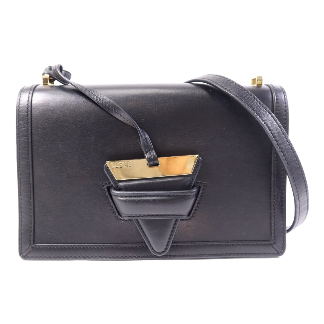 LOEWE Calfskin Black Shoulder Bag Model 302.74.M151100 Gold Hardware (1 of 15)