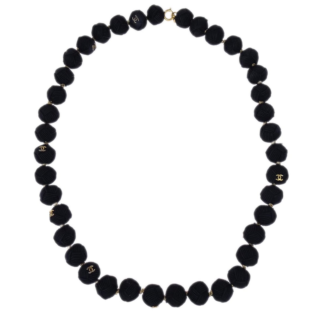 Chanel Gold-Plated Black Pendant Necklace: Chanel Gold-Plated Black Pendant Necklace This exquisite Chanel necklace features a striking black pendant that elegantly showcases your style. Crafted with a luxurious gold-plated metal, this piece i