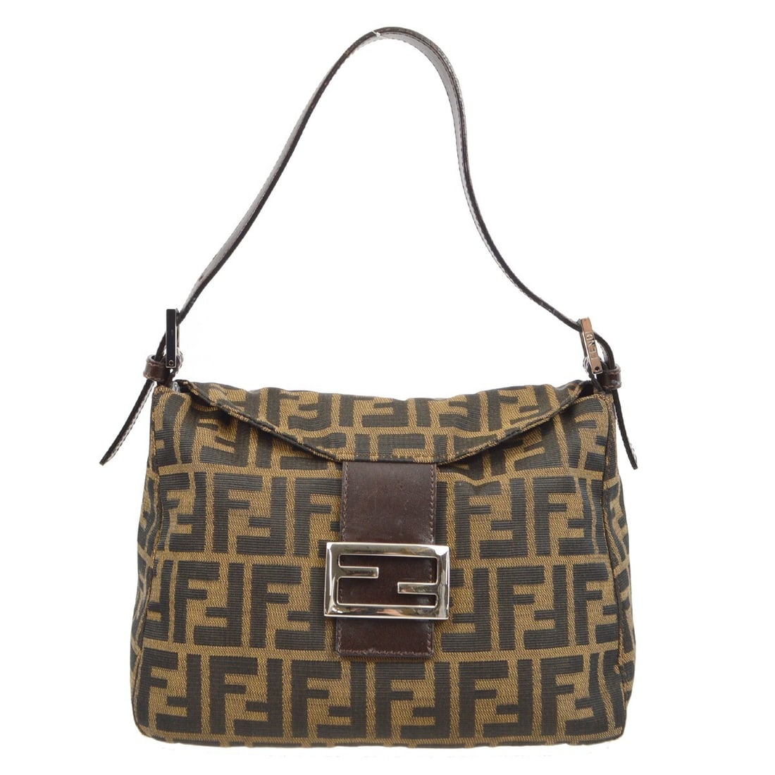 Fendi Brown Zucca Canvas Handbag Baguette Model with Adjustable Strap (1 of 10)