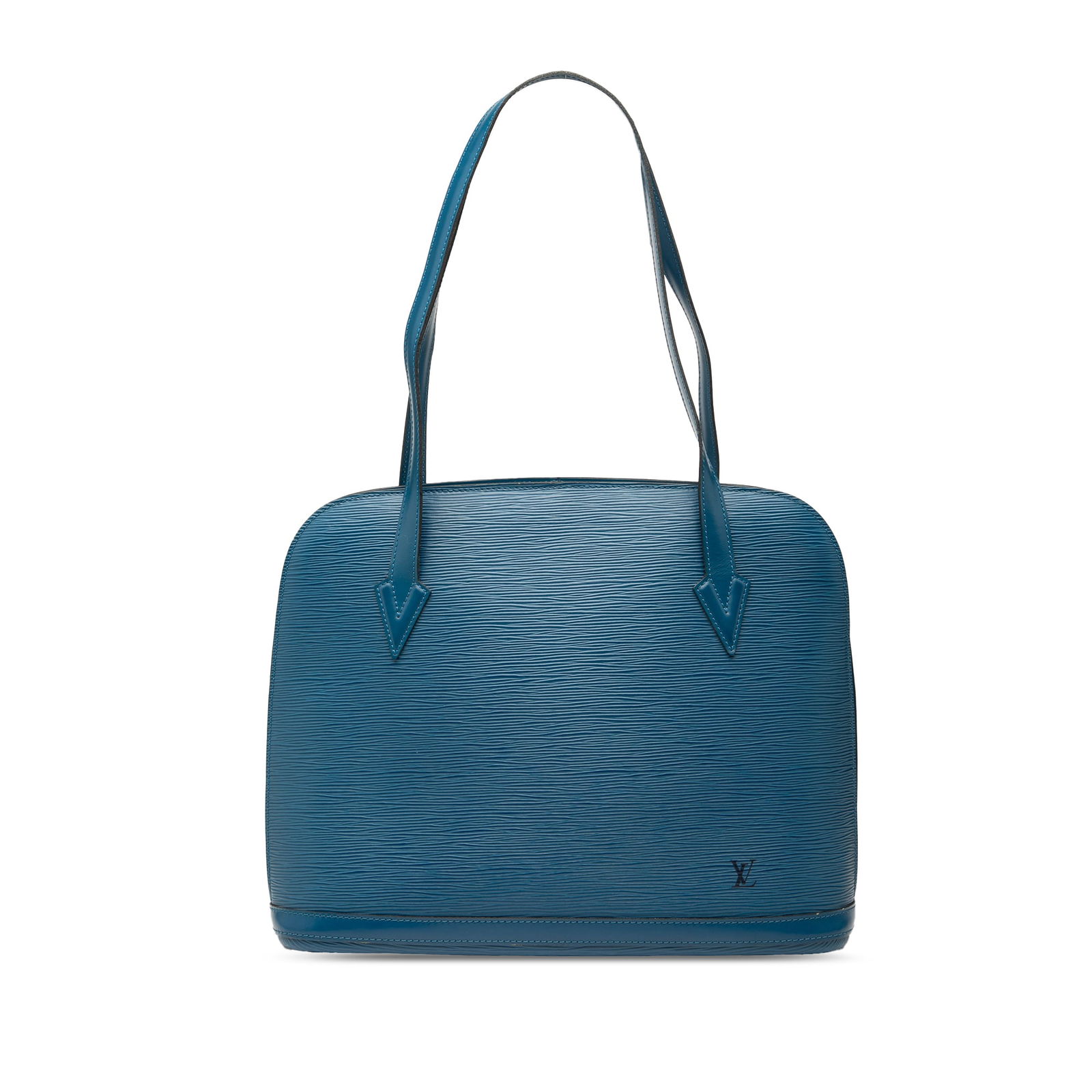 Louis Vuitton Epi Lussac Blue Leather Shoulder Bag (1 of 7)