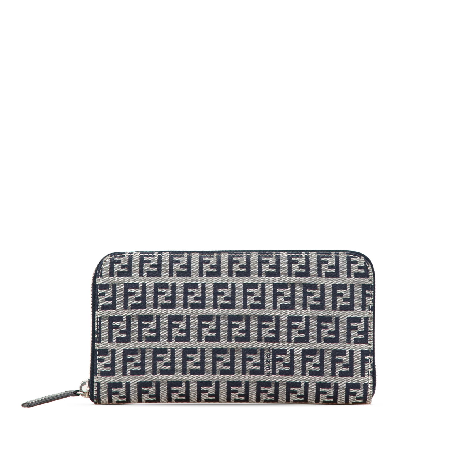 Fendi Zucchino Canvas Gray Zip Around Long Wallet with Box (1 of 11)