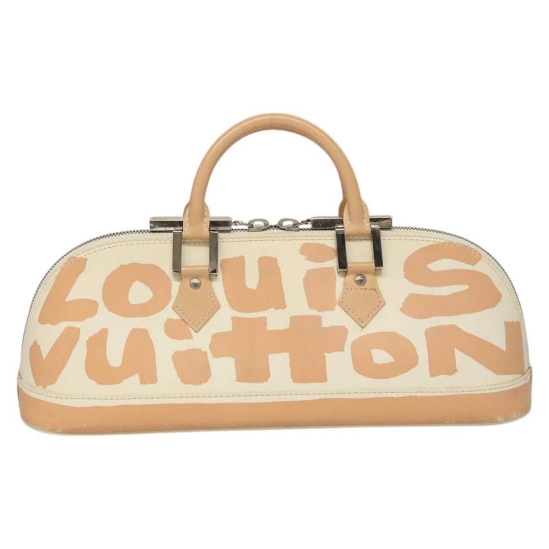 Louis Vuitton Alma White Leather Handbag Stylish Designer Purse (1 of 2)