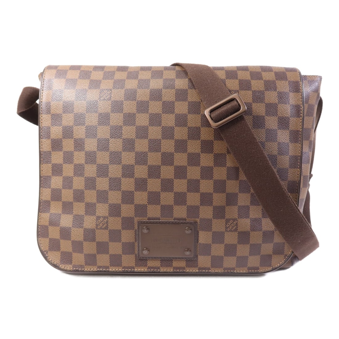 Louis Vuitton Brooklyn GM Damier Ebene Shoulder Bag N51212 with Gold Hardware: Louis Vuitton Brooklyn GM Damier Ebene Shoulder Bag N51212 with Gold Hardware This Louis Vuitton Brooklyn GM shoulder bag features a brown Damier Ebene PVC coated canvas exterior. Designed for daily u