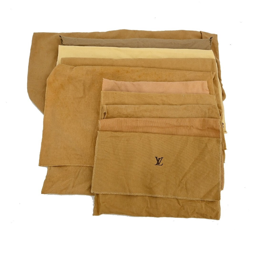 Louis Vuitton 10 Piece Dust Bag Set Brown Beige Cotton Authentic (1 of 6)