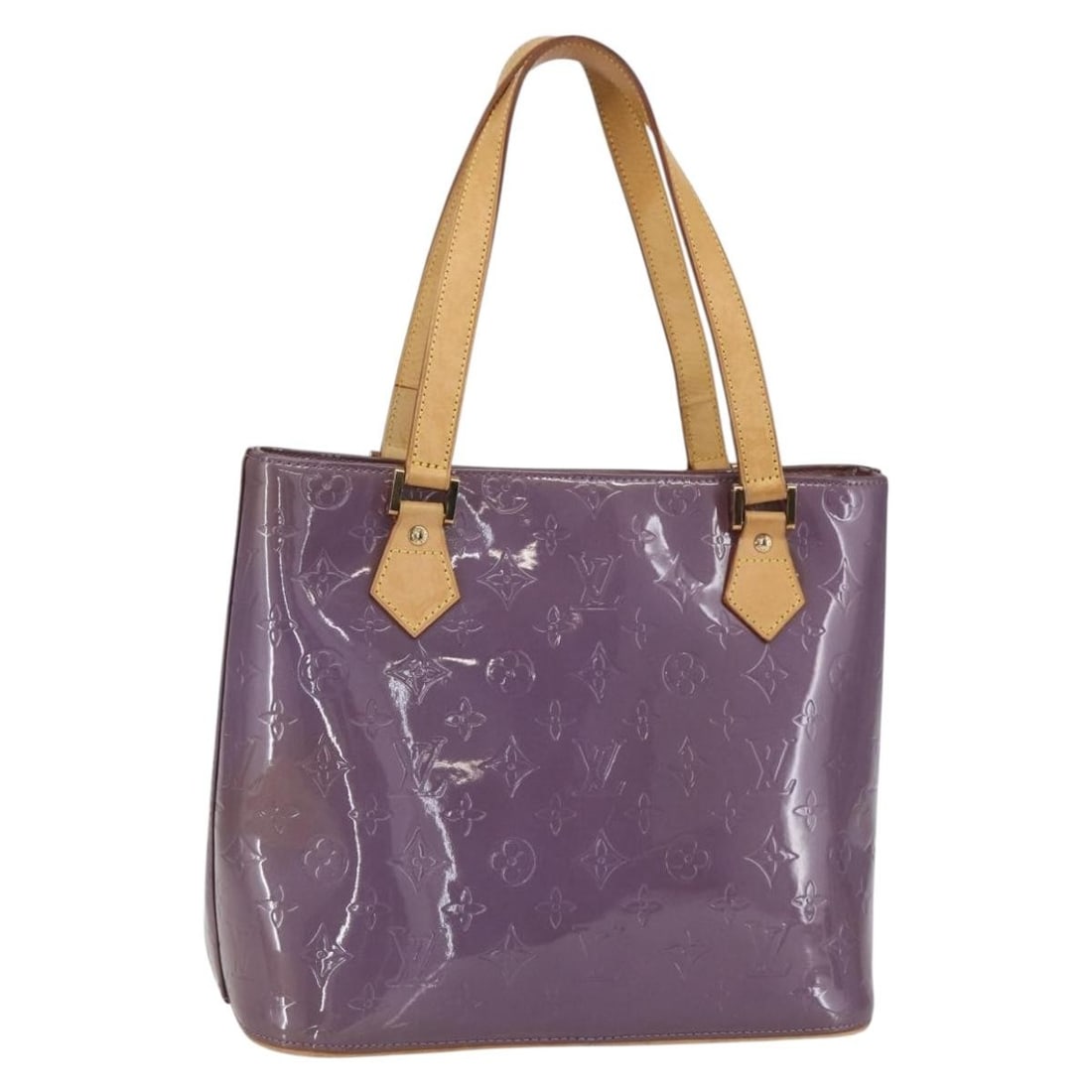 Louis Vuitton Houston Purple Vernis Patent Leather Handbag M91093 with Dust Bag (1 of 18)