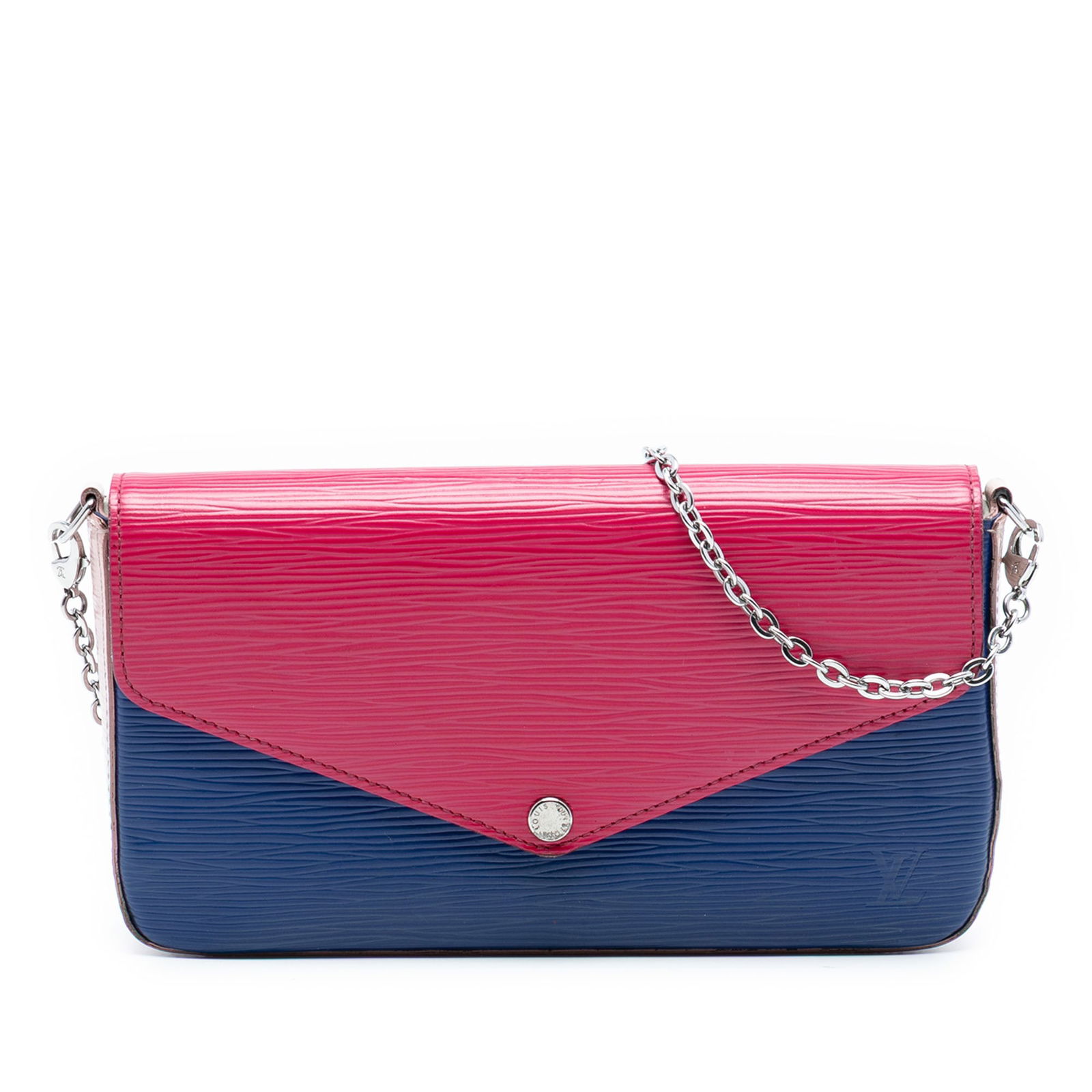 Epi Tricolor Leather Pochette Felicie Bag by Louis Vuitton with Detachable Chain (1 of 8)