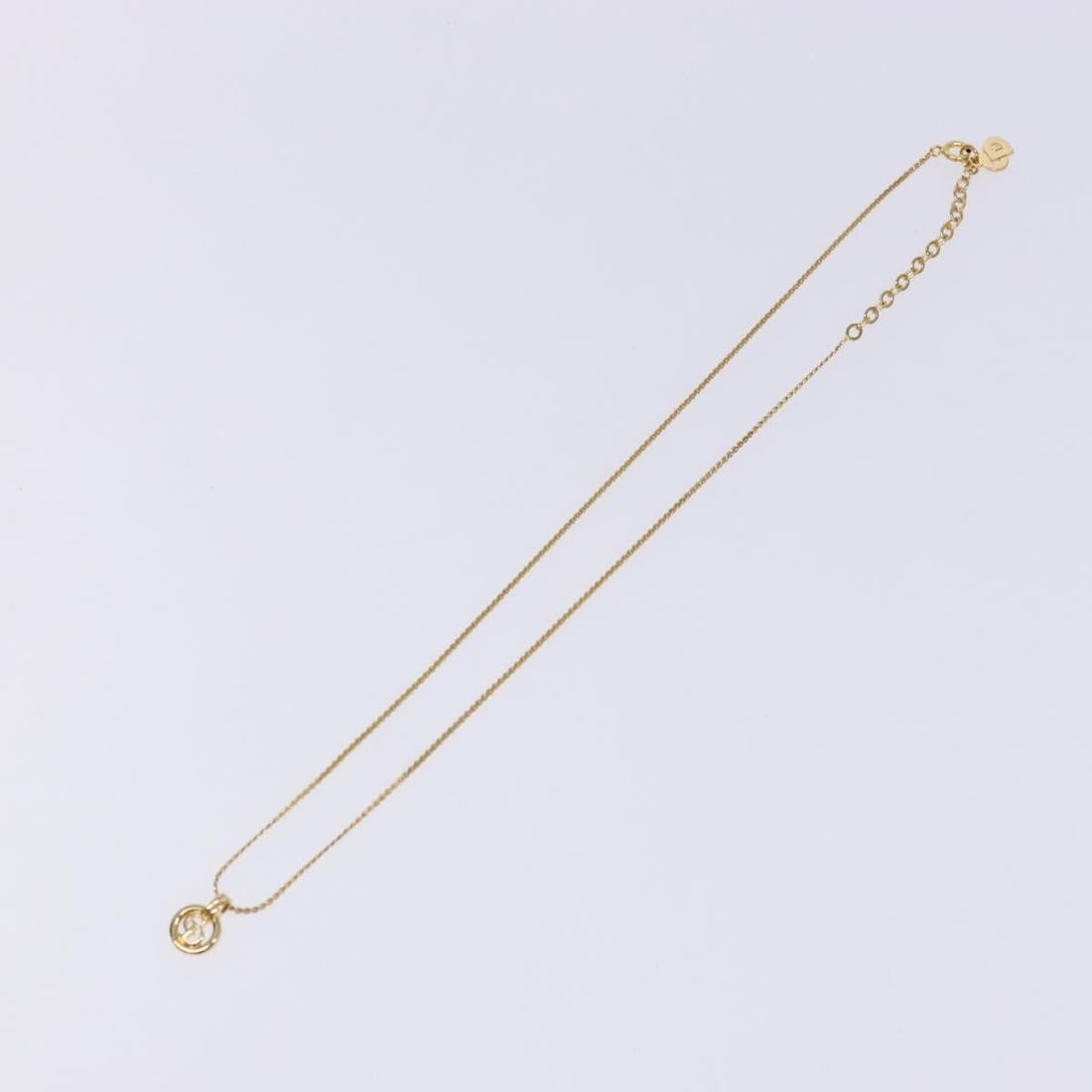 Gold Christian Dior Pendant Necklace with CD Logo (1 of 2)