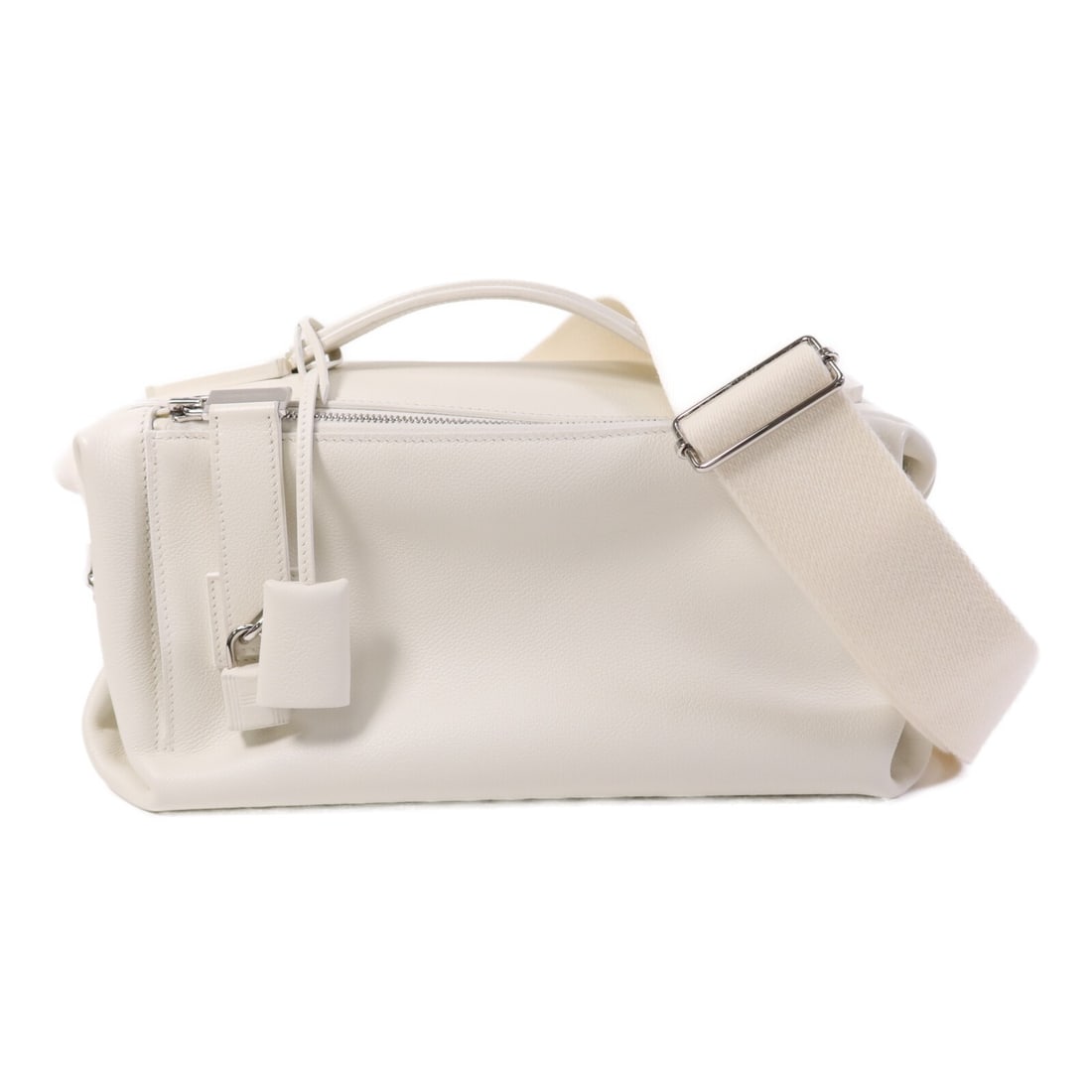 HERMES Emile 30 2 Way Shoulder Bag Evercolor Leather White PHW (1 of 14)