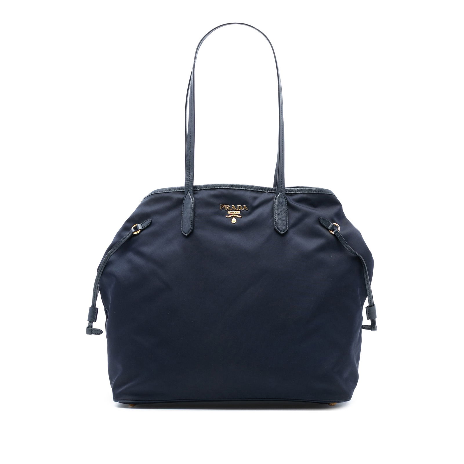 Prada Tessuto Nylon Satchel with Saffiano Leather Accents Blue Tote (1 of 6)