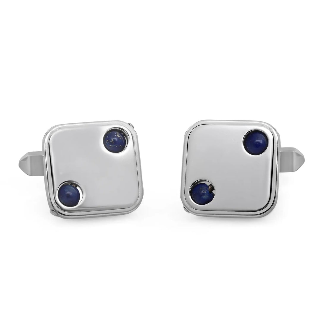Baraka Square Lapis Lazuli Cufflinks in 18K White Gold (1 of 3)