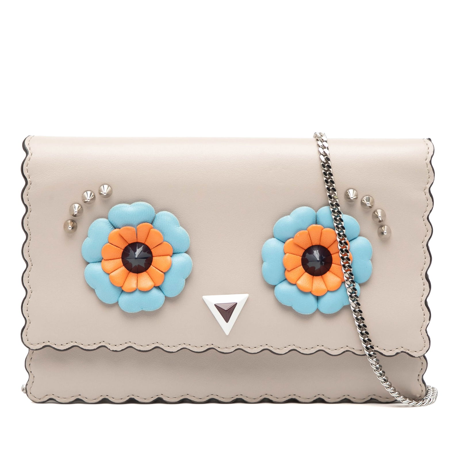 Fendi Monster Eyes Studded Leather Chain Wallet Bag (1 of 7)