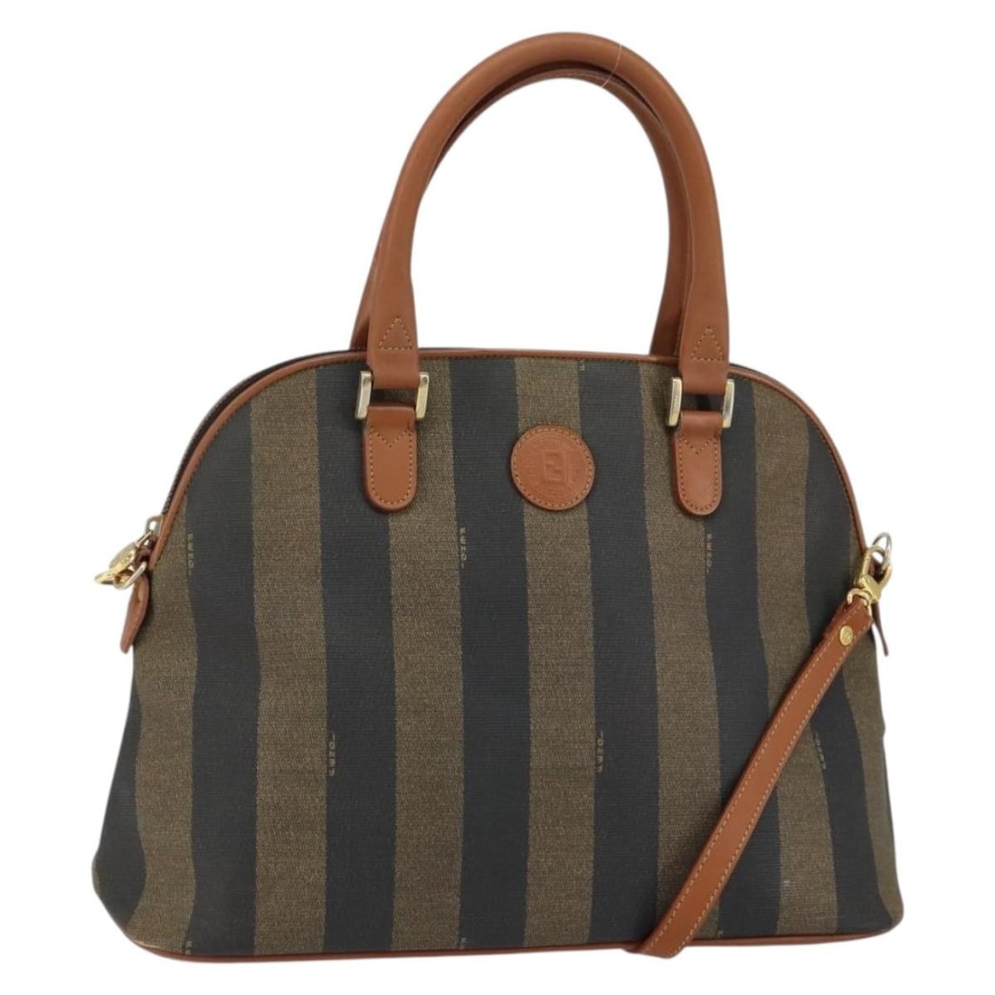 FENDI Pecan Canvas Hand Bag PVC Black Brown 2-Way Italy Auth 146951: FENDI Pecan Canvas Hand Bag PVC Black Brown 2-Way Italy Auth 146951 Introducing the Fendi Pecan Canvas Hand Bag, a stylish accessory that seamlessly combines luxury and practicality. This exquisite ha