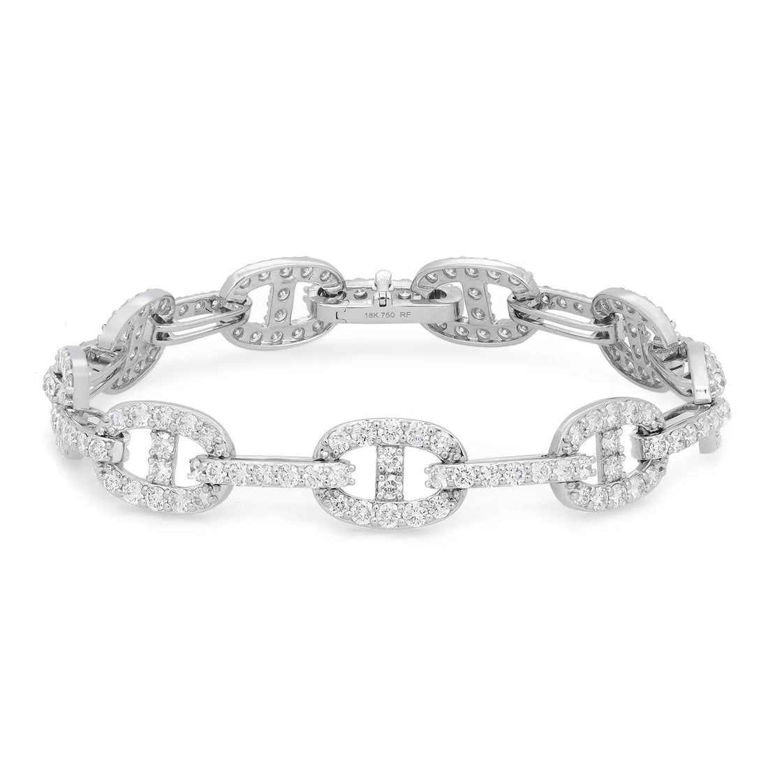Rachel Koen 5.00ct Round Diamond Link Bracelet 18K White Gold: Rachel Koen 5.00ct Round Diamond Link Bracelet 18K White Gold Elevate your jewelry collection with this stunning Rachel Koen link bracelet. Crafted from luxurious 18K white gold, this bracelet feature