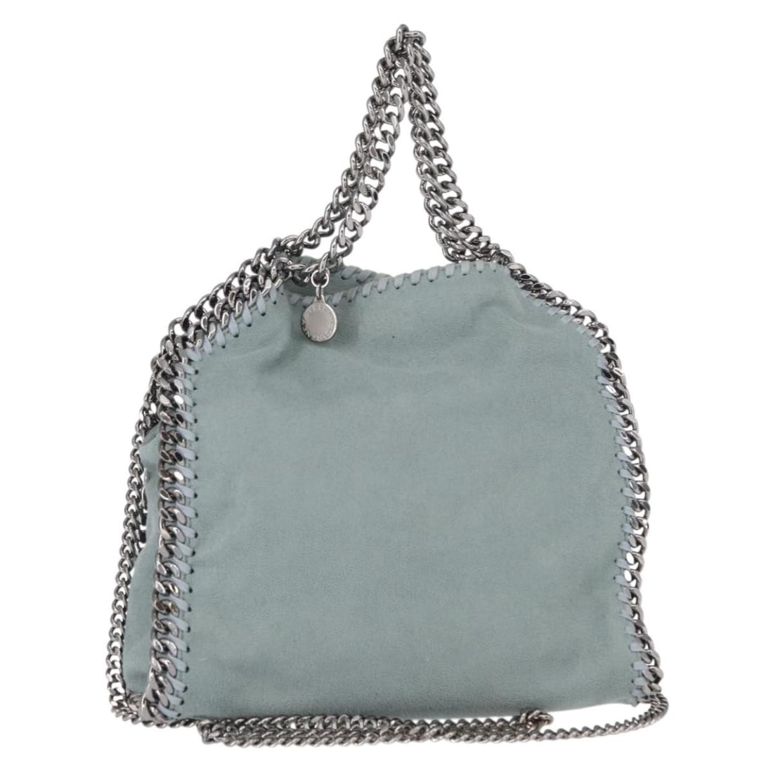 Stella MacCartney Falabella Chain Bag Suede Light Blue Silver 371223 Auth (1 of 18)