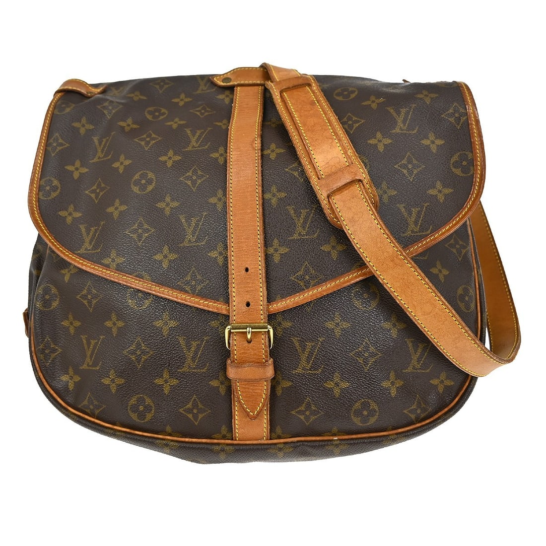 Louis Vuitton Saumur 35 Monogram Shoulder Bag Brown Vintage (1 of 9)