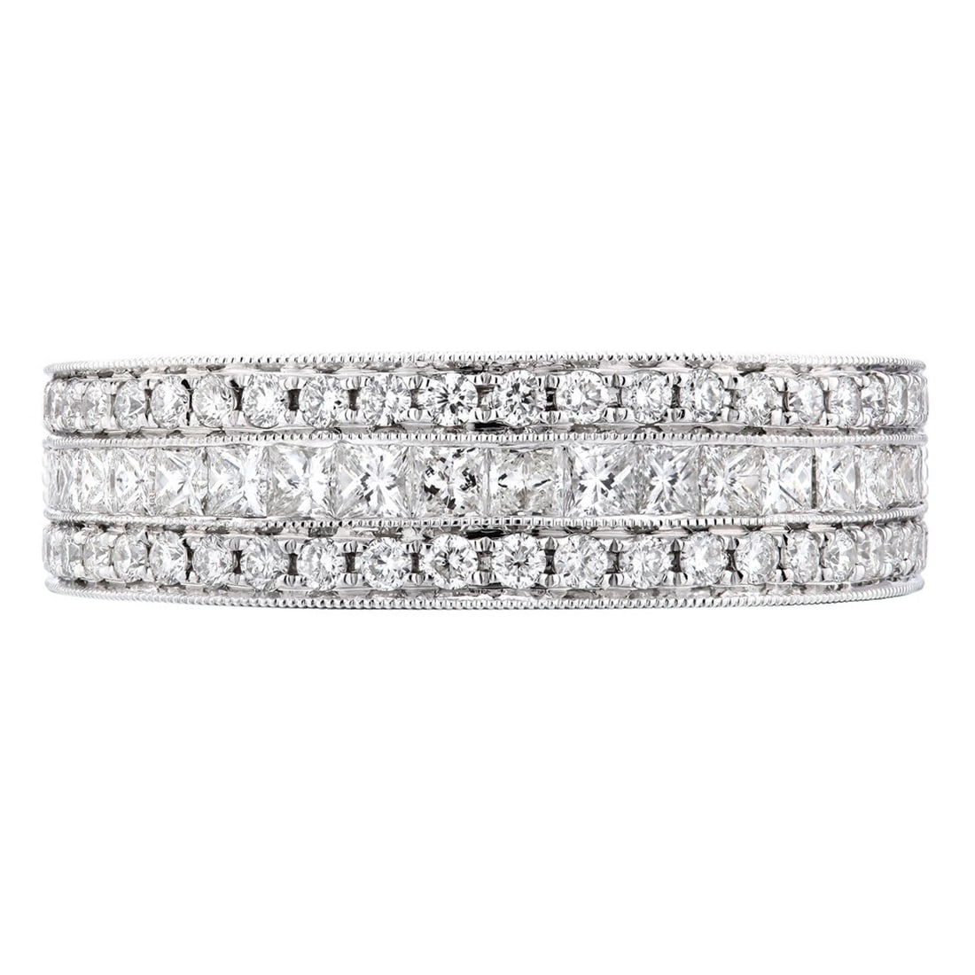 Rachel Koen 18K White Gold Pave Diamond Ring 1.40cttw Band Size 6.5: Rachel Koen 18K White Gold Pave Diamond Ring 1.40cttw Band Size 6.5 This exquisite Rachel Koen pave diamond ladies ring is crafted from luxurious 18K white gold, featuring a stunning total carat weigh